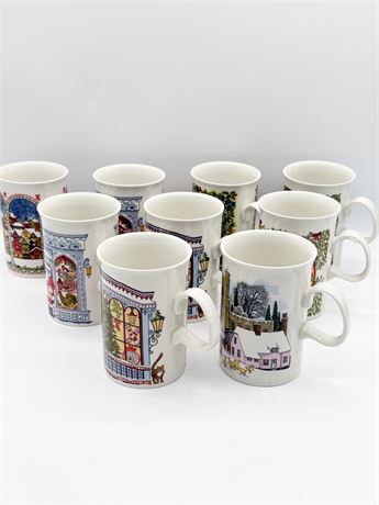 DUNOON ~ Christmas ~ Mugs Set Of (9)