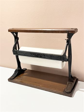 MAGNOLIA PAPER CO. ~ Cast Iron & Wood Counter Paper Towel Dispenser