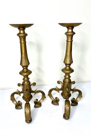 Bronze Painted Tall Iron Candle Stick Holders