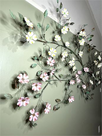 Copper Fountain Floral Art Sculpture