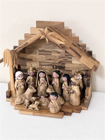 Mexican Clay Nativity -15 Pcs