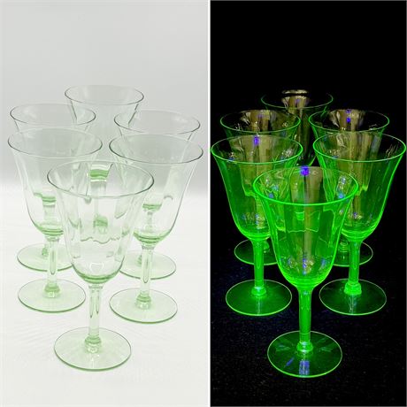 TIFFIN-FRANCISCAN ~ 14196 Green ~ Water Goblets Set Of 6