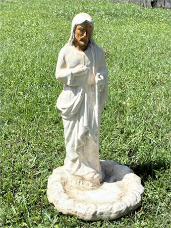 Glazed Ceramic Jesus Bird Bath