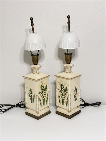 Pair Of Antique Porcelain Table Lamps