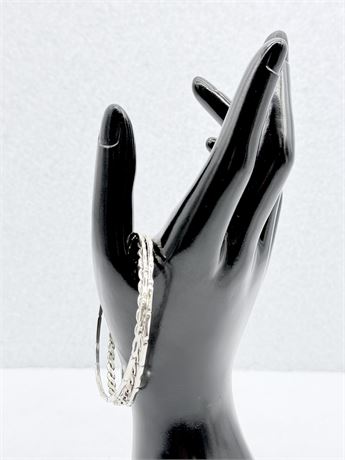 Sterling Silver Bangle Bracelets Set Of (3)
