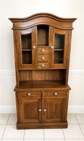 Handmade Solid Wood Hutch with Drawers