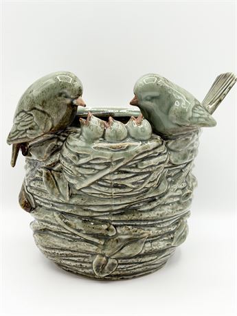 Glazed Ceramic Bird Planter