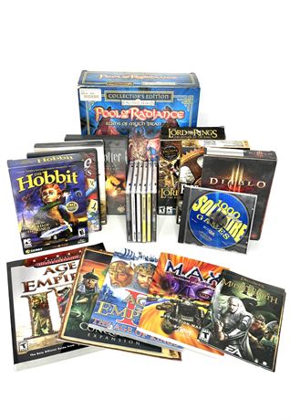 Lot of 15 Vintage Computer Games with 6 Books