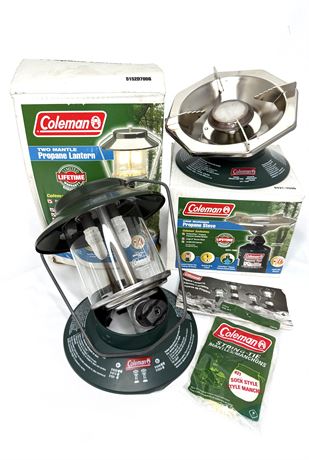 Coleman Propane Lantern and One Burner Stove Camping Set - New in Box