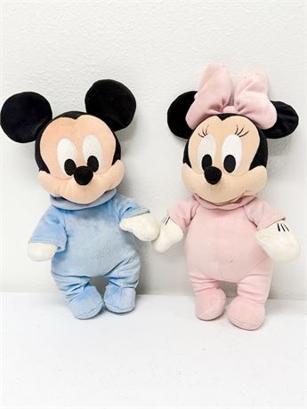 DISNEY ~ Disney Babies Mickey & Minnie Plush Dolls
