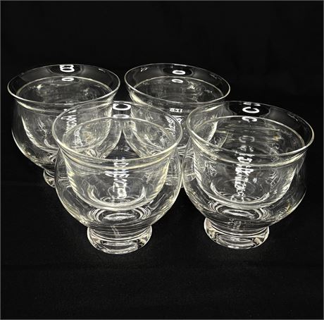 Set of 4 Vintage Shrimp Cocktail Glasses with Liners