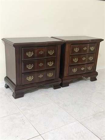 VAUGHAN BASSETT ~ Pair (2) Solid Wood Nightstands