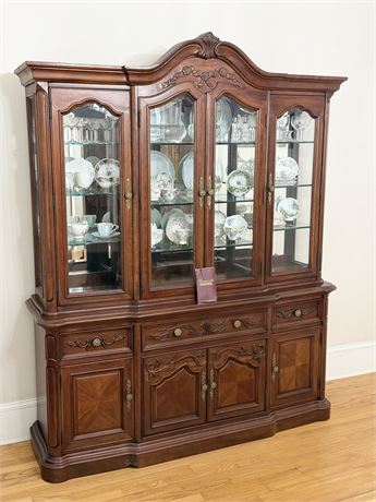 THOMASVILLE ~ Solid Mahogany Mirrored Lighted China Cabinet