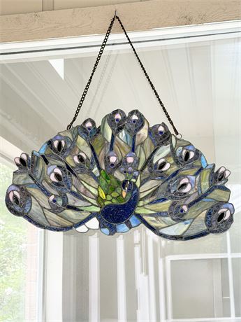 Stained Glass Peacock Suncatcher