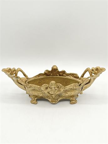 Antique Brass Ornate Jardiniere
