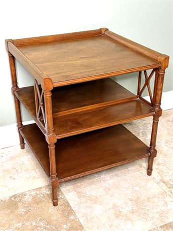 Three-Tier Nightstand with Shelves
