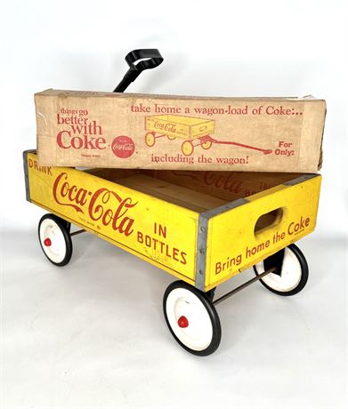 Vintage Coca Cola Crate Wagon with Original Parts Box