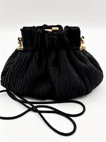 WHITING & DAVIS ~ Ruched Satin Crossbody Bag