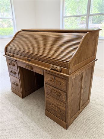 Solid Wood Roll Top Desk