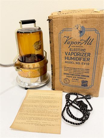 VAPOR-ALL ~ Vtg. Electric Vaporizer Humidifier