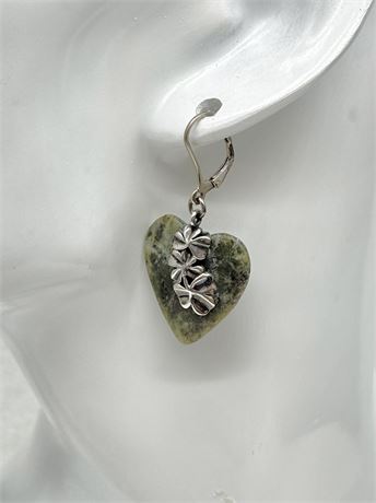 925 ~ Connemara Stone Shamrock Earrings