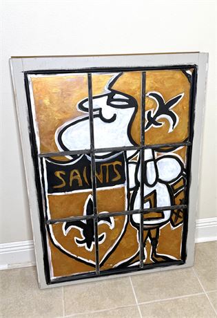 Vintage Window with Saints Throwback Painting