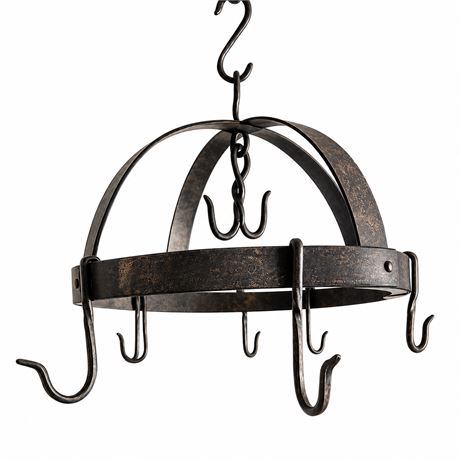 Wrought Iron Hanging Pot Rack with Hooks