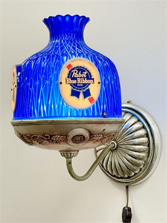 PABST BLUE RIBBON ~ Vtg. Lighted Wall Sconce