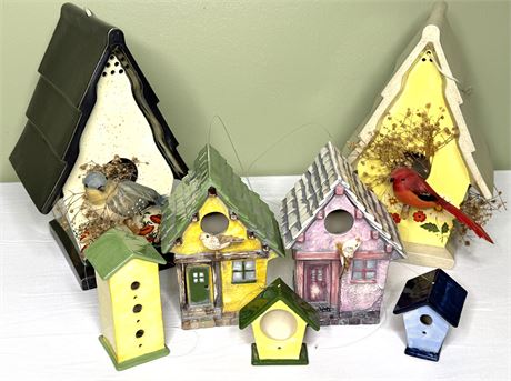 Precious Lot of Decorative Ceramic Birdhouses