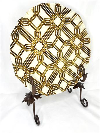 Decorative Plate on Iron Stand