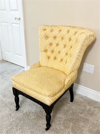 Hollywood Regency Style Tufted Side Chair