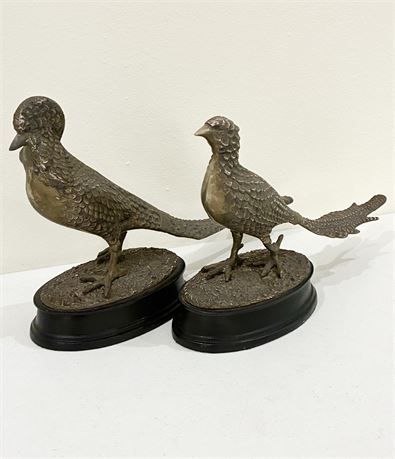 CASTILIAN ~ Pair of (2) Brass Pheasant Figurines