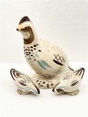 RED WING POTTERY ~ Bob White ~ Hors D'Oeuvres Server & Salt & Pepper Set
