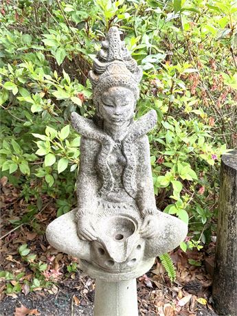 Cement Hindu Godess Statue with Patina