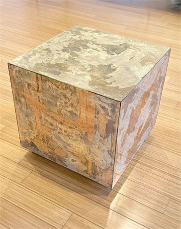 Antique Style Mirror Cocktail Cube Table