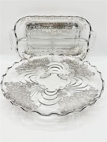 SILVER CITY ~ Assorted Pattern Serving Pieces ~ Set Of (2)