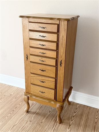 Solid Wood Queen Anne Style Jewelry Armoire