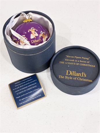 DILLARD’S ~ 12 Days of Christmas ~ 11 Pipers Piping Glass Ornament