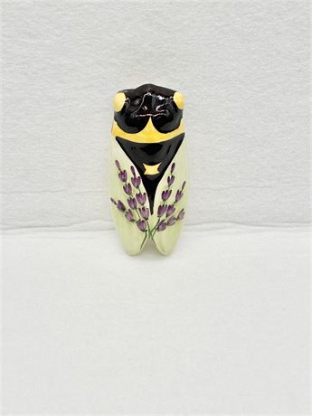 Hand-Painted 4-Inch Ceramic Cicada Wall Pocket / Sconce