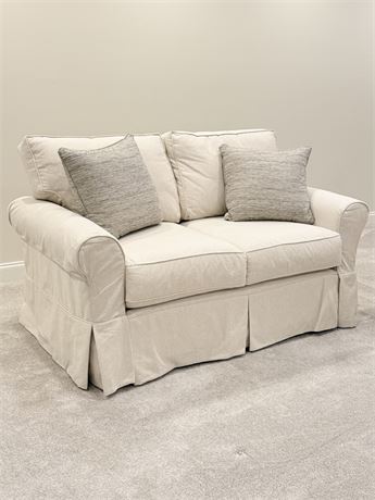 4 SEASONS FURN. ~ Slip Cover Loveseat With Rolled Arms