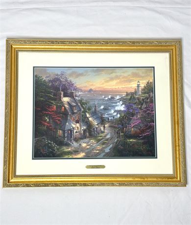 The Village Lighthouse Framed Thomas Kinkade Print 2190/10000