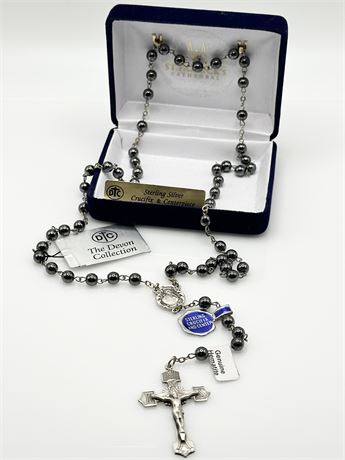 Sterling Silver & Hematite Rosary