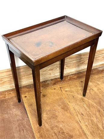 Small Wooden Side Table with Tray-Style Top