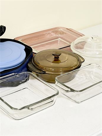 PYREX / ANCHOR HOCKING ~ 7 Piece Assortment Of Bakeware