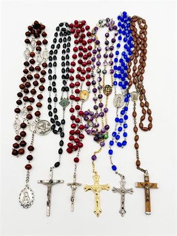 Catholic Rosary Beads ~ Lot Of (6)