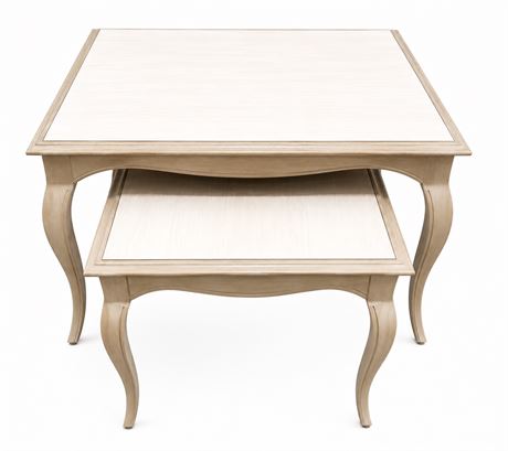 French Style Wooden Nesting Tables ~ Set of 2