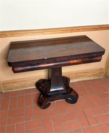American Empire Style Flame/Crotch Mahogany Flip Top Game Table Circa 1840-60's