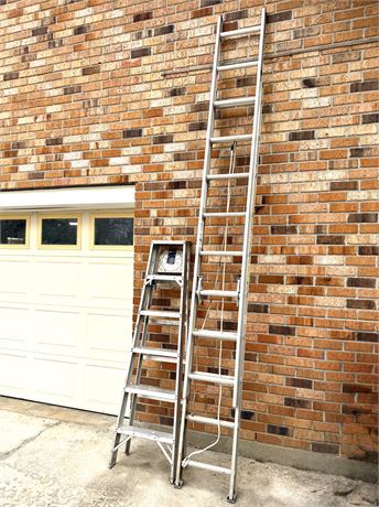 Werner 20 Ft. Extension Ladder and Aluminum A-Frame 5-Foot Ladder