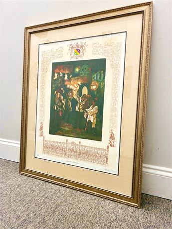 PHILIP SAGE ~ “Flambeau Marchers” ~ Limited Edition Hand-Colored Etching