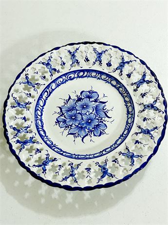 Portuguese Hand-Painted Ceramic Decorative Plate